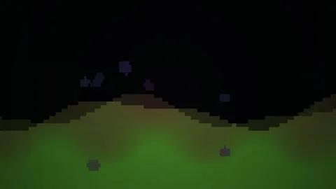 Pixelated Landscape Under a Starry Night Sky. Stock Footage 333928083