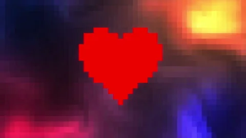 Pixelated love heart beating abstract backgronud Stock Footage 230910757