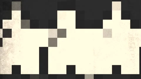 Pixelated monochrome face smiling Stock Footage 315104719