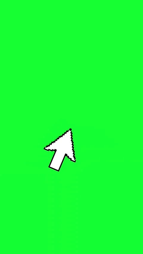 Pixelated Mouse Cursor Clicking on Chroma Key Green Screen Stock Footage 346569476