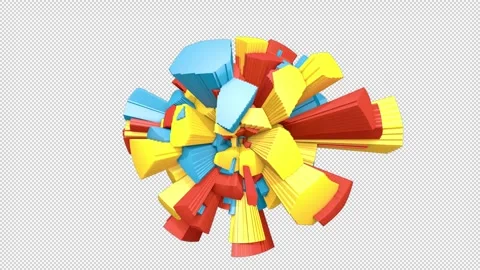 Pixelated Multicolored Sphere Animation Stock Footage 247777949