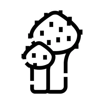 Pixelated mushroom icon for digital design concepts Stock Illustration