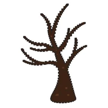 Pixelated naked tree 스톡 일러스트