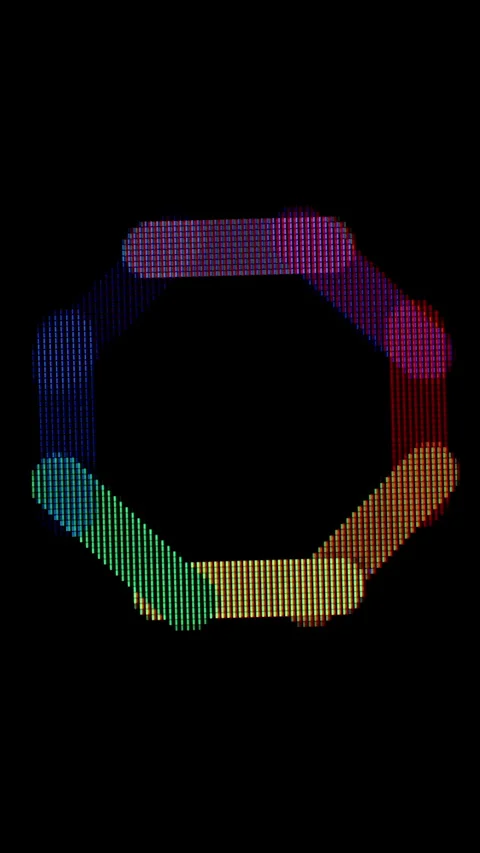 Pixelated Octagonal Rainbow Loader, featuring an octagon with multicolored bars Vídeos de archivo 283396036
