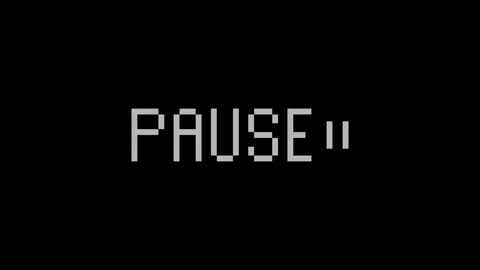 Pixelated Pause Text Animation on Green and Black Screen. Stock Footage 317693507