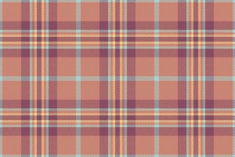 Pixelated plaid pattern. Autumnal hues create a warm, vintage, and rustic aes イラスト素材