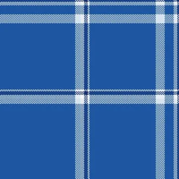 Pixelated plaid pattern in blue and white. Modern, geometric design for backg Stock Illustration