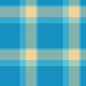 Pixelated plaid pattern in blue, beige, and aqua. Evokes warmth and comfort,  Illustrazione stock