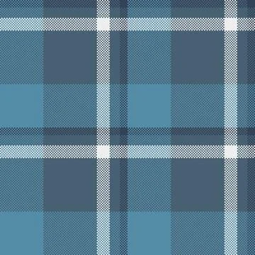 Pixelated plaid pattern in calming blue hues. Ideal for backgrounds, textiles Stock Illustration