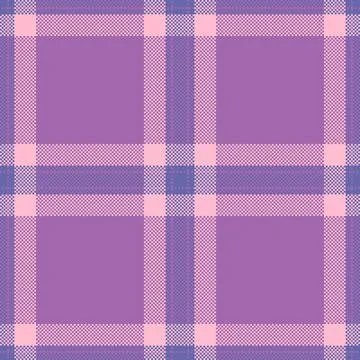 Pixelated plaid pattern in lilac and lavender hues. Classic, cozy design, per Stock Illustration