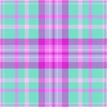 Pixelated plaid pattern with playful pastel shades. Seamless design ideal f.. Illustrazione stock