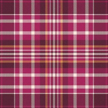 Pixelated plaid pattern in rich reds and warm yellows. A timeless design, p.. Stock Illustration