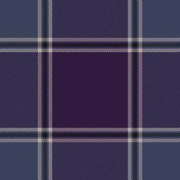 Pixelated plaid pattern in shades of purple and gray. Classic, retro design g Stock Illustration