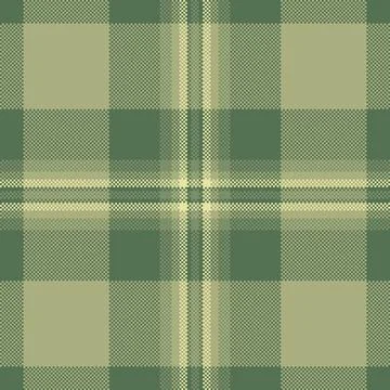 Pixelated plaid pattern in soft green hues. A classic textile design with a r Stock Illustration