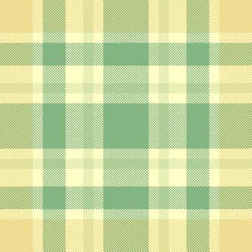 Pixelated plaid pattern in soft greens and beige. A retro, textured backgroun Illustrazione stock
