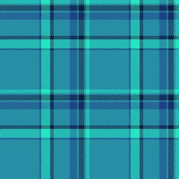 Pixelated plaid pattern in soothing teal and blue hues. Great for digital des Stock Illustration