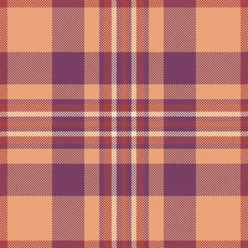 Pixelated plaid pattern. Warm, earthy tones create a cozy nostalgic aesthet.. Stockillustratie