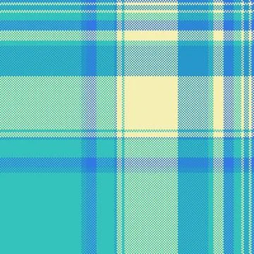 Pixelated plaid texture. Blue and beige woven pattern. Retro style. Can be us 스톡 일러스트