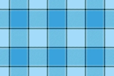 Pixelated plaid texture in varied blues. Ideal for digital design, background Illustrazione stock