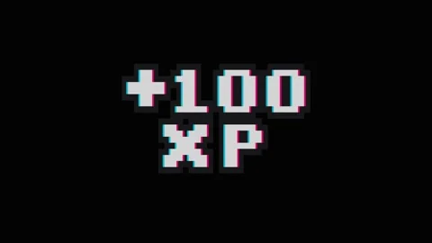 Pixelated plus +100 xp experience points glitch animation. 4K 스톡 동영상 344844987