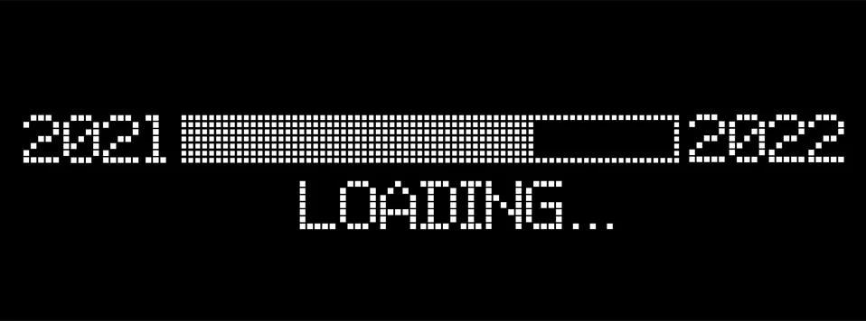 Pixelated progress bar year 2021 to 2022 loading Stock-Illustration