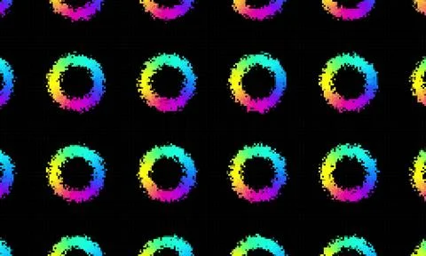 Pixelated psychedelic background. Moire overlapping effect. Vector image. Grunge Ilustración de archivo