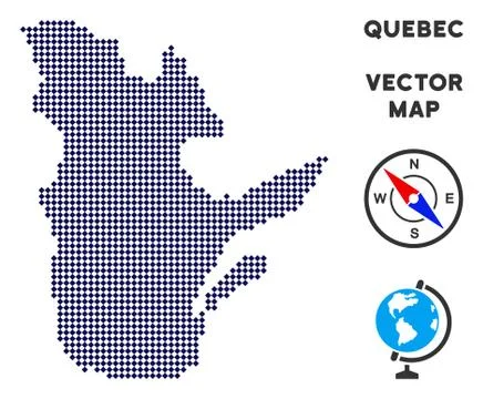 Pixelated Quebec Province Map Stock Illustration