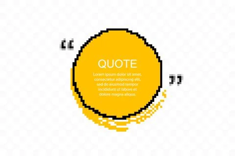 Pixelated Quote box icon. Texting quote boxes. Blank Grunge brush background Stock Illustration