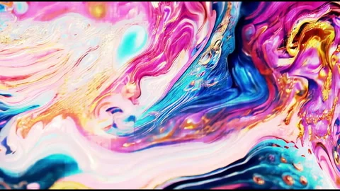 Pixelated rainbow wave grunge glitch background paint swirling 4k pro res Stock Footage 303034528