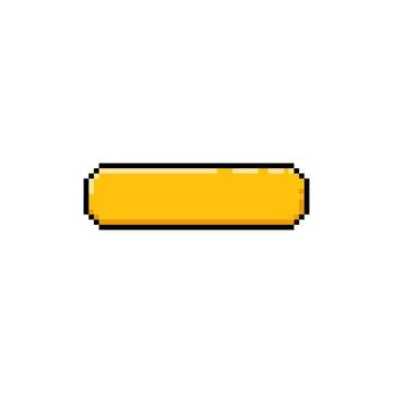 Pixelated rectangular empty frame or button, yellow. Game interface. Illustrazione stock
