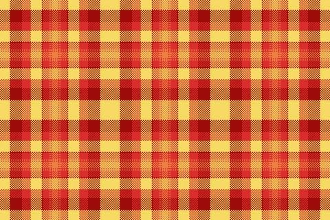 Pixelated red and yellow checkered pattern. Warm, classic style perfect for b Stock Illustration
