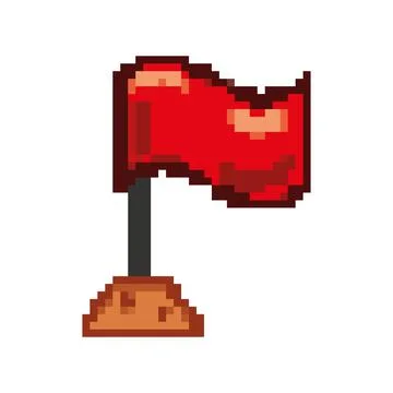 Pixelated red flag 스톡 일러스트