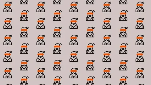 Pixelated Santa Claus Pattern - Festive Holiday Background Animation. Stock Footage 325381646