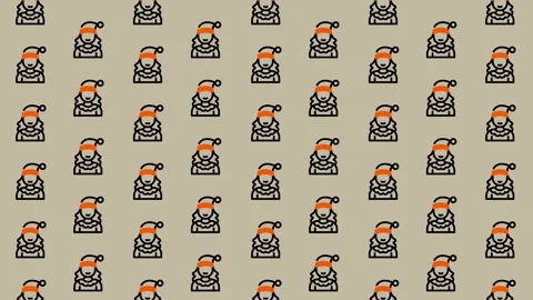 Pixelated Santa Claus Pattern - A Festive and Retro Design. Stock-Footage 325381650