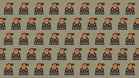 Pixelated Santa Claus Pattern - Festive Holiday Background Design. Stock Footage 325381653