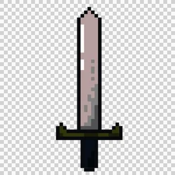 Pixelated sharp sword weapon illustration Stock Illustration