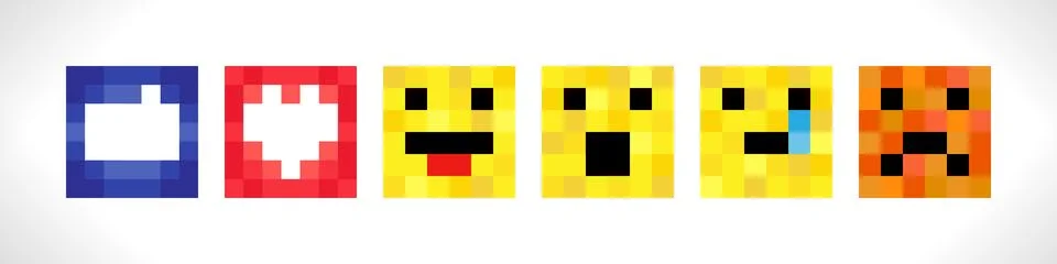 Pixelated smiles Ilustração Stock