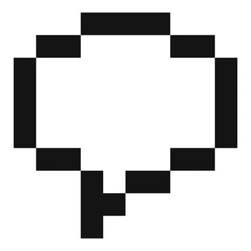 Pixelated speech bubble communicating a message online Illustrazione stock