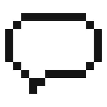 Pixelated speech bubble communicating a message Illustration