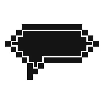 Pixelated speech bubble communicating a message in digital art Illustration