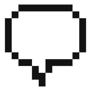 Pixelated speech bubble communicating a message Illustration