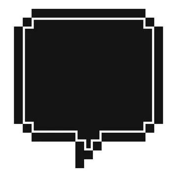 Pixelated speech bubble communicating a message in a retro style Illustrazione stock
