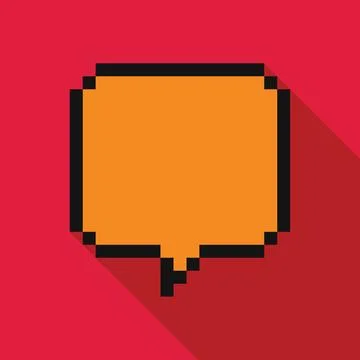 Pixelated speech bubble communicating a message on red background Illustrazione stock