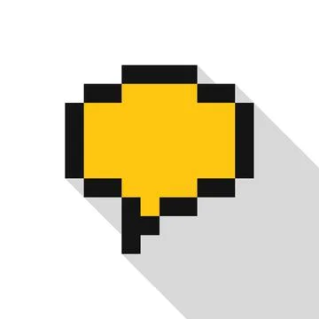 Pixelated speech bubble displaying social media communication Illustration