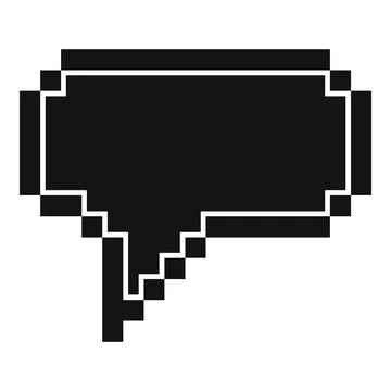 Pixelated speech bubble pointing downwards representing negative feedback Stock Illustration
