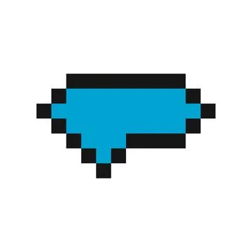Pixelated speech bubble pointing left symbolizing digital communication Stock Illustration