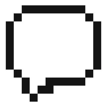 Pixelated speech bubble representing online communication and retro gaming Stock Illustration