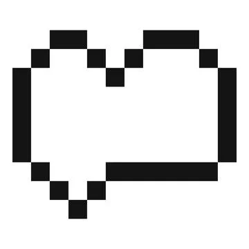 Pixelated speech bubble showing blank space for communicating Illustration