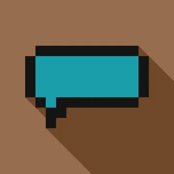 Pixelated speech bubble showing long shadow design Illustration