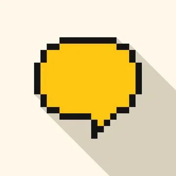 Pixelated speech bubble showing long shadow effect Illustration